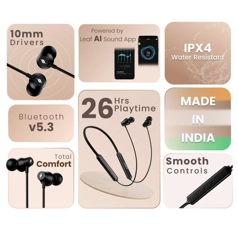 Combo : 2 x LEAF RUSH X168 WIRELESS EARPHONES (CARBON BLACK)