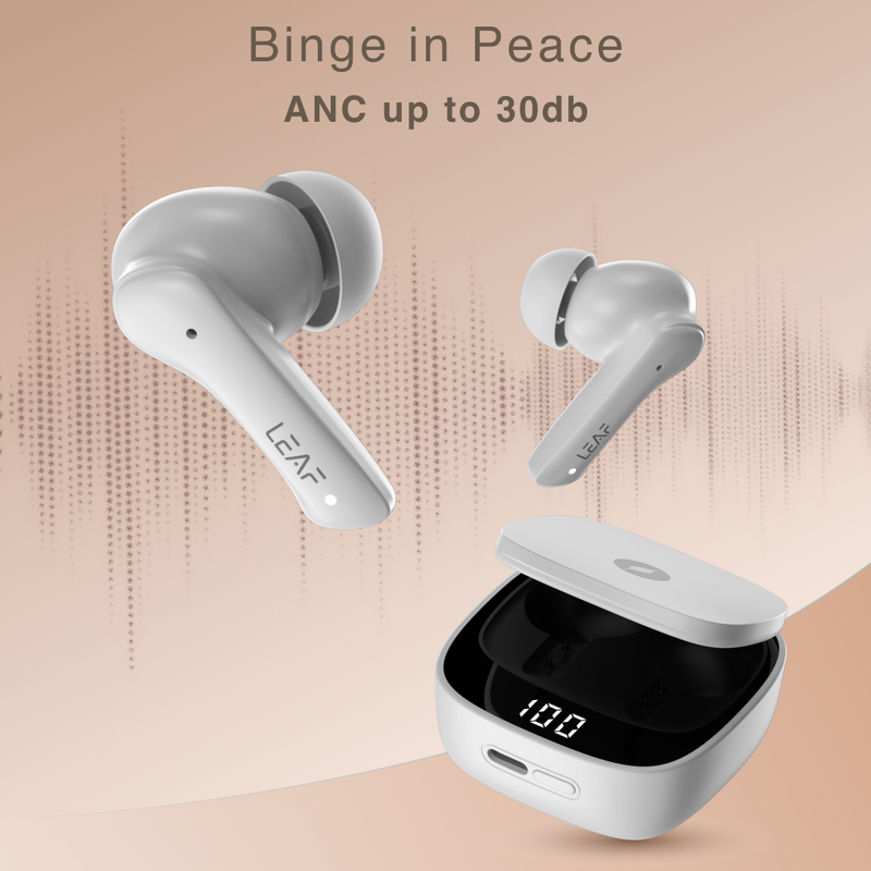 LEAF BUDS X614 ANC TRUE WIRELESS EARBUDS (PURE WHITE)