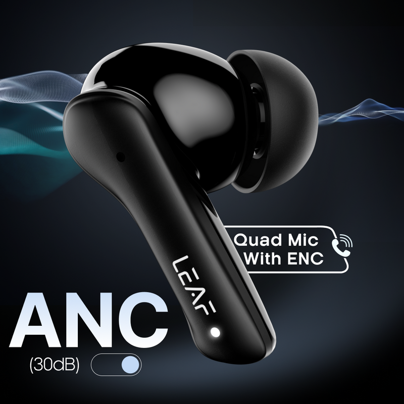 LEAF BUDS X614 ANC TRUE WIRELESS EARBUDS (CARBON BLACK)